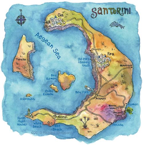 Map of Santorini